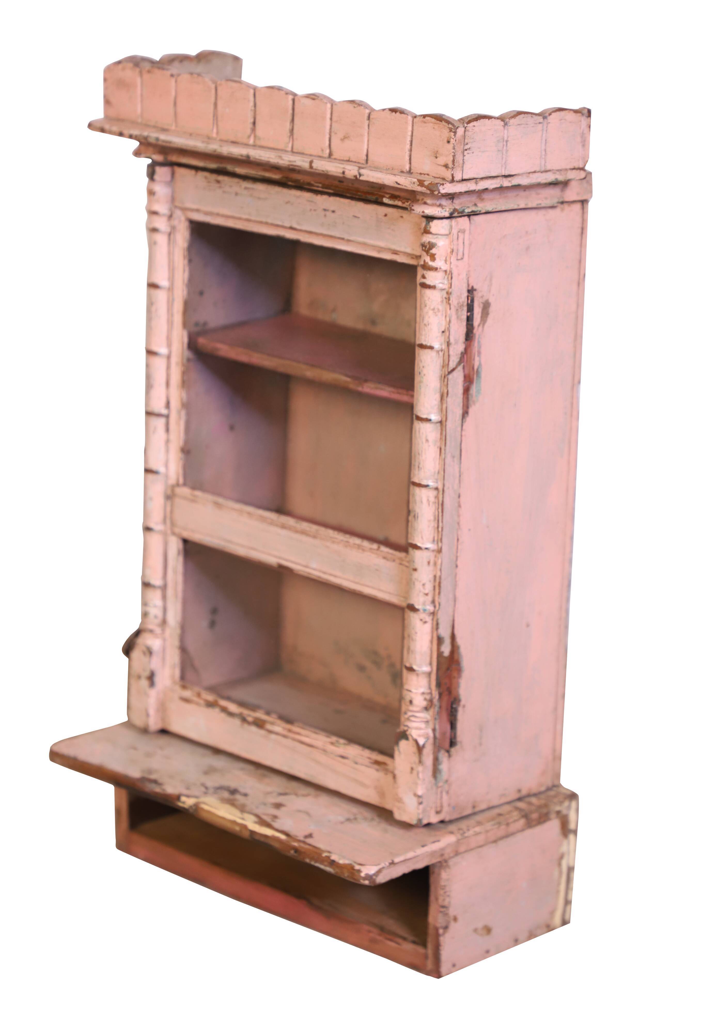 Medicine cabinet - shelf - Burmese teak wall display case