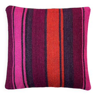 Housse de coussin en kilim turc vintage, 40 x 40 cm