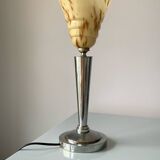 Silver bronze art deco table lamp