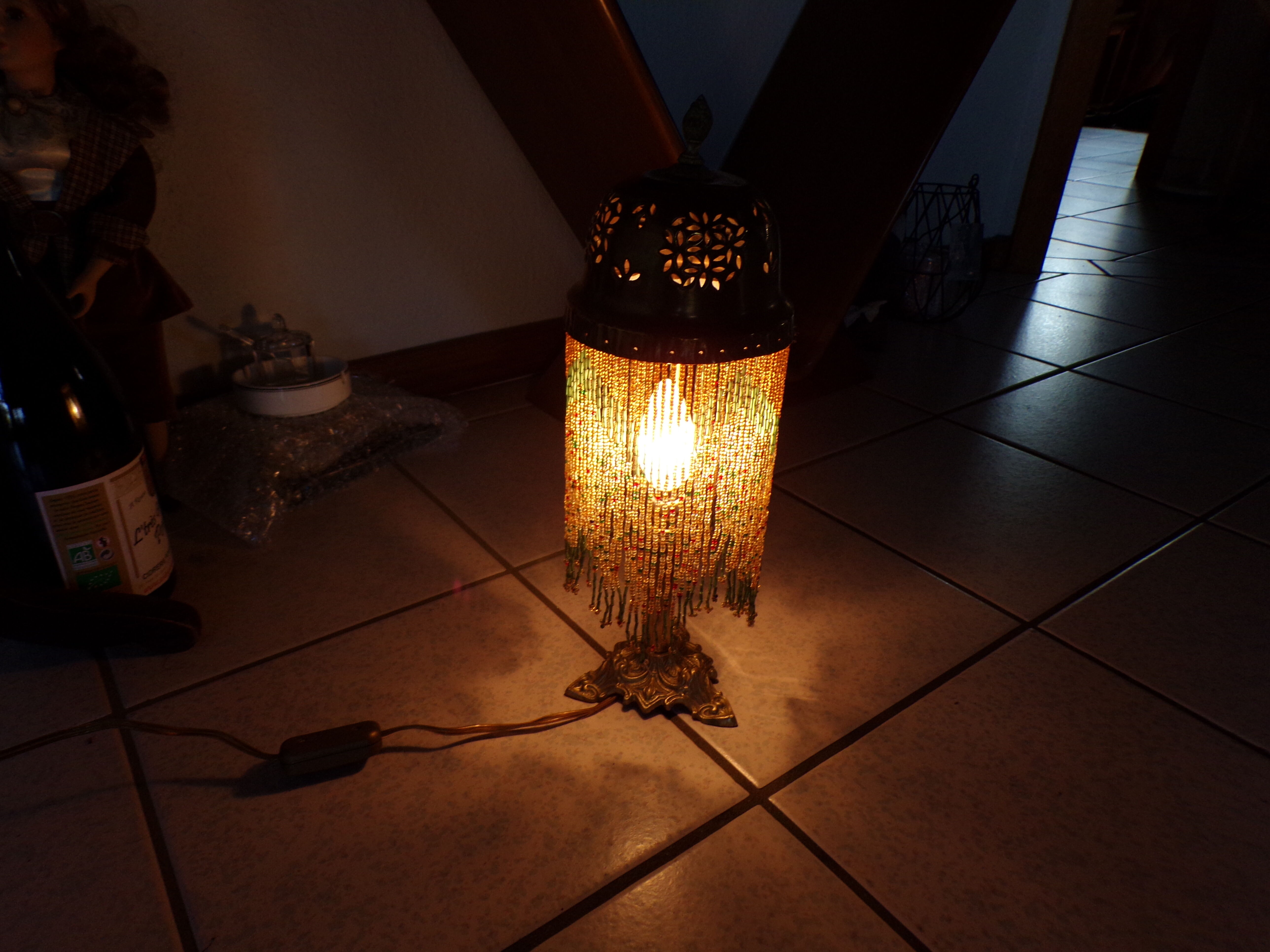 Bedside lamp bronze and brass