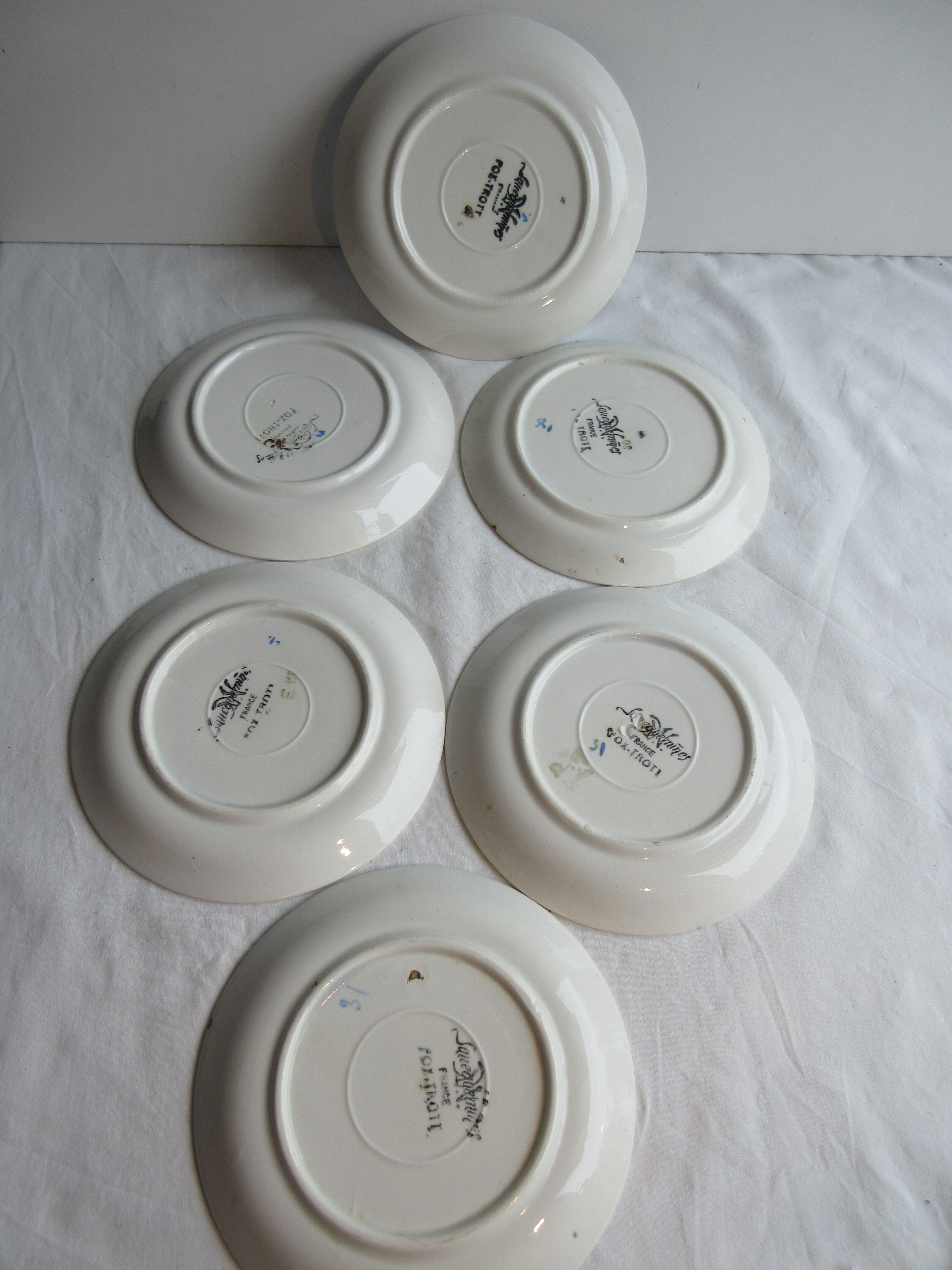6 bread plates, model Fox Trott Sarreguemines