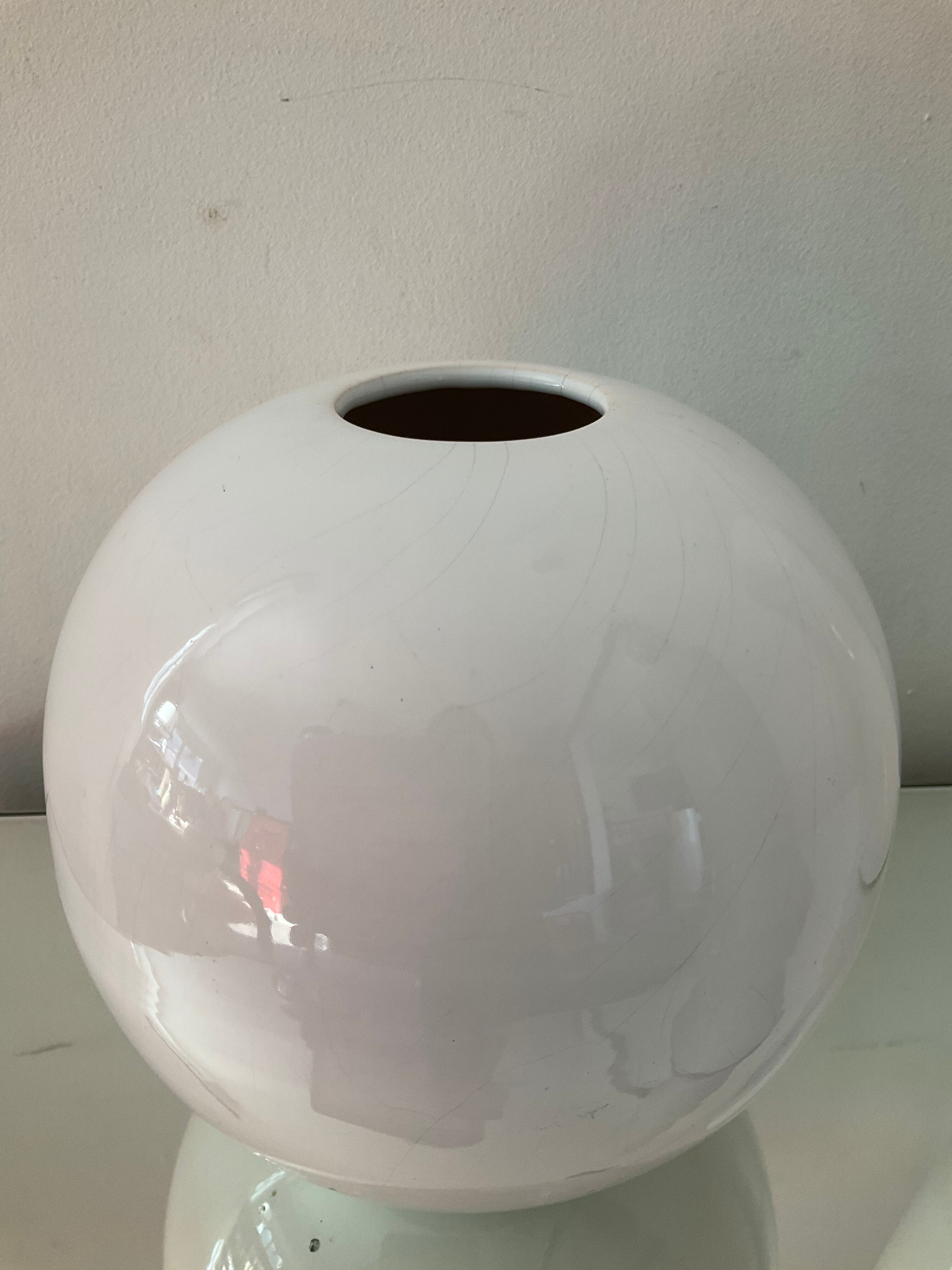 Trio of vintage ceramic vases white 60s-70s