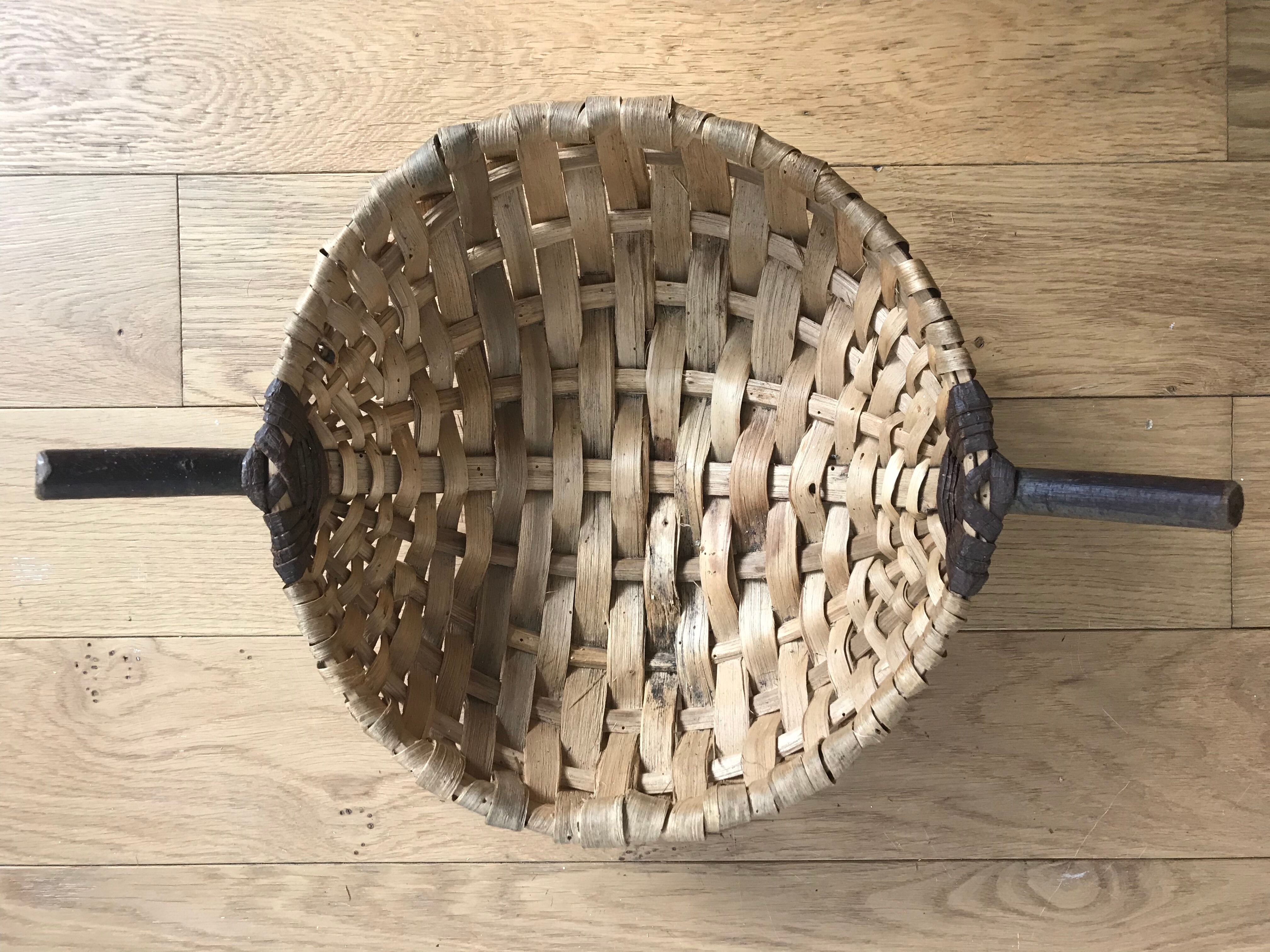 Braided wooden basket