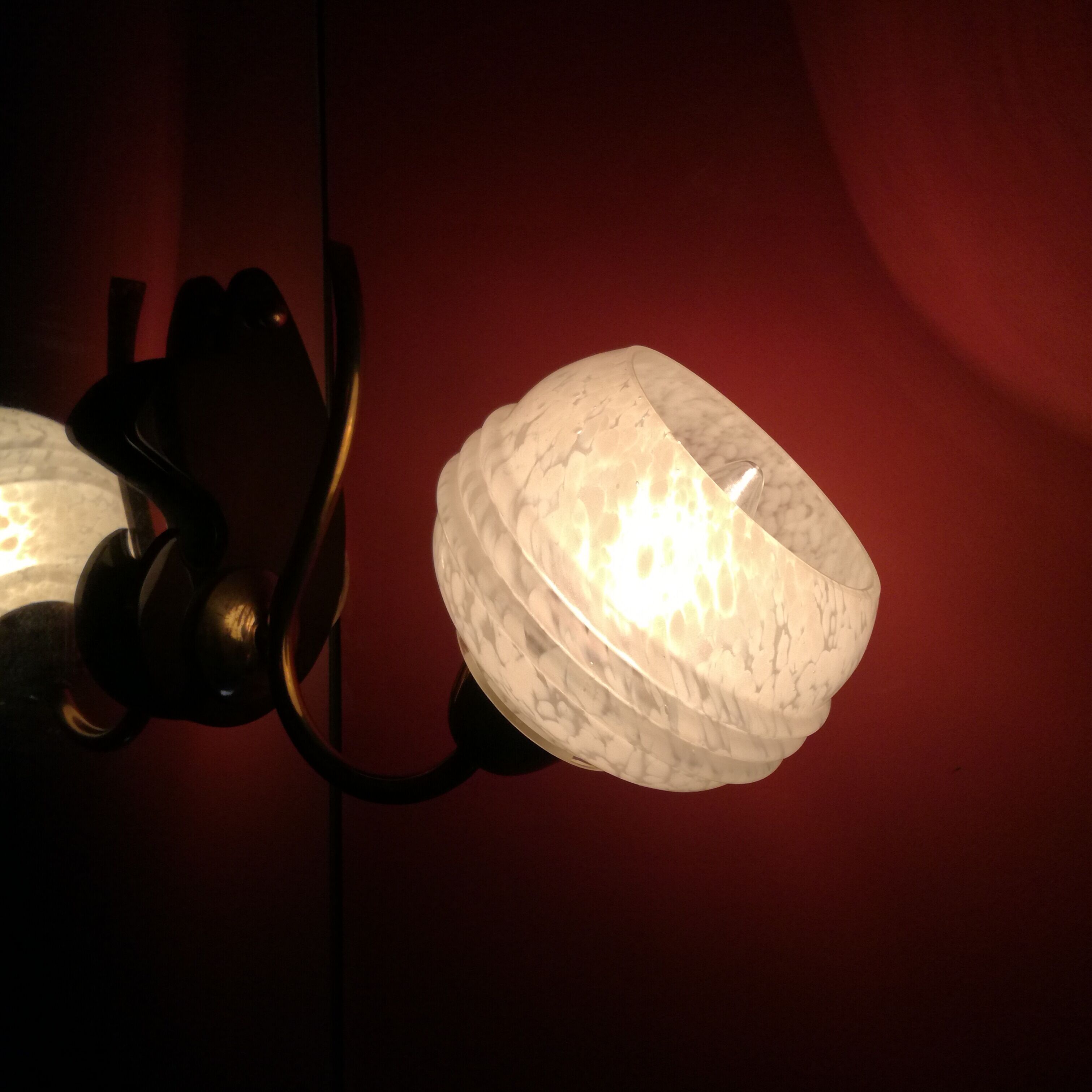 Art Deco brass and glass wall lamp