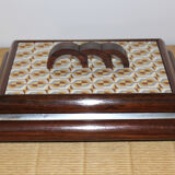 Old wooden box and art-deco metal