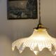 Suspension Holophane verre diamant vintage