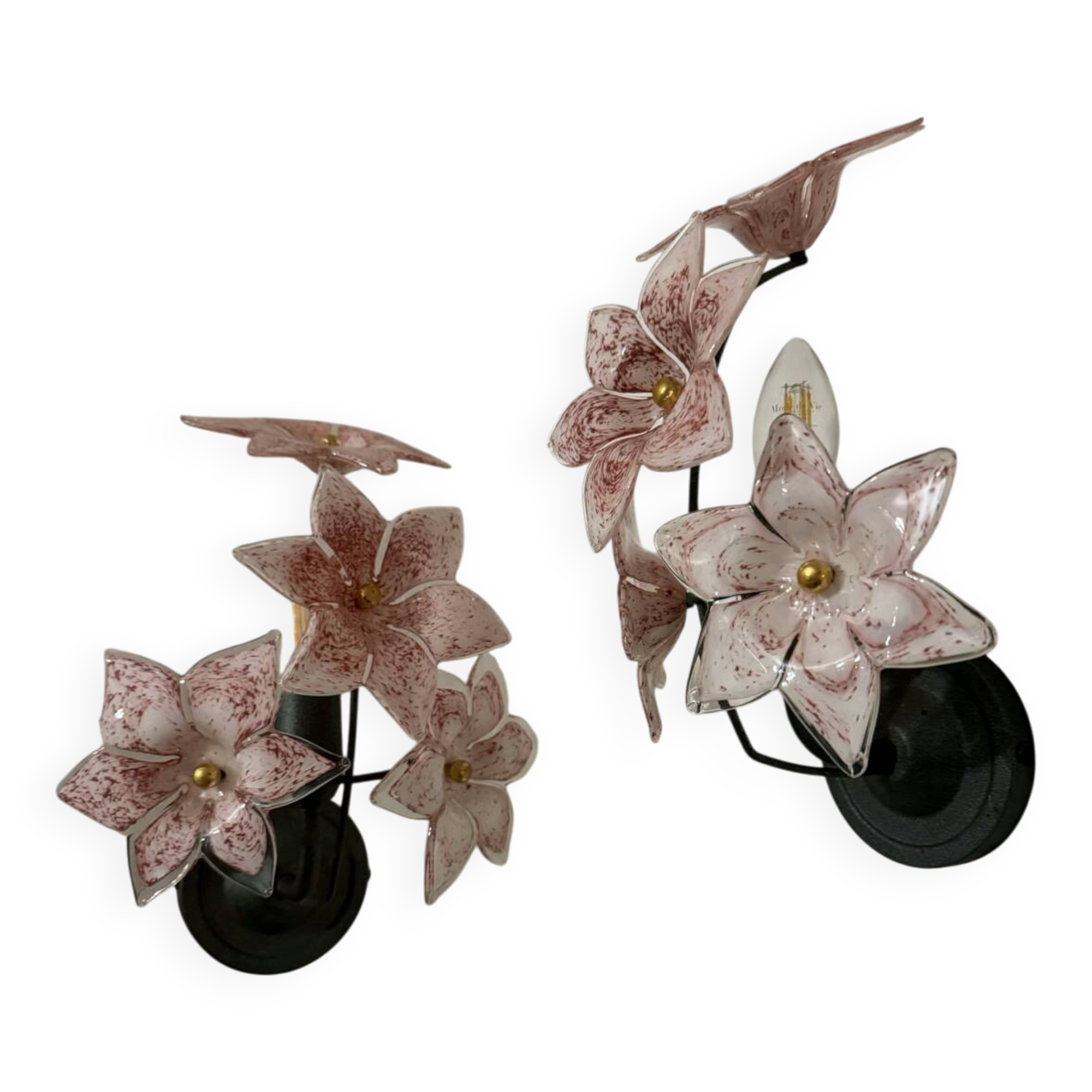 Murano floral wall lights from the 1970s