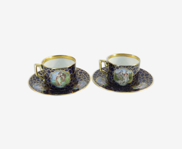 Paire de dejeuner tasse et sous-tasse en porcelaine Ackermann et Fritze