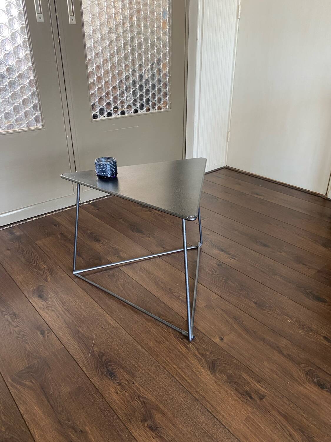 Vintage triangular Niels Gammelgaard Oti 1980s side, coffee table