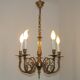 Elegant French Vintage Bronze 5-Light Art Nouveau Style Chandelier