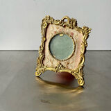 Metal gold colored picture frame brass