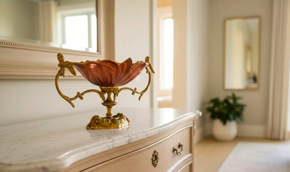 Late Art Deco bronze and porcelain centrepiece.