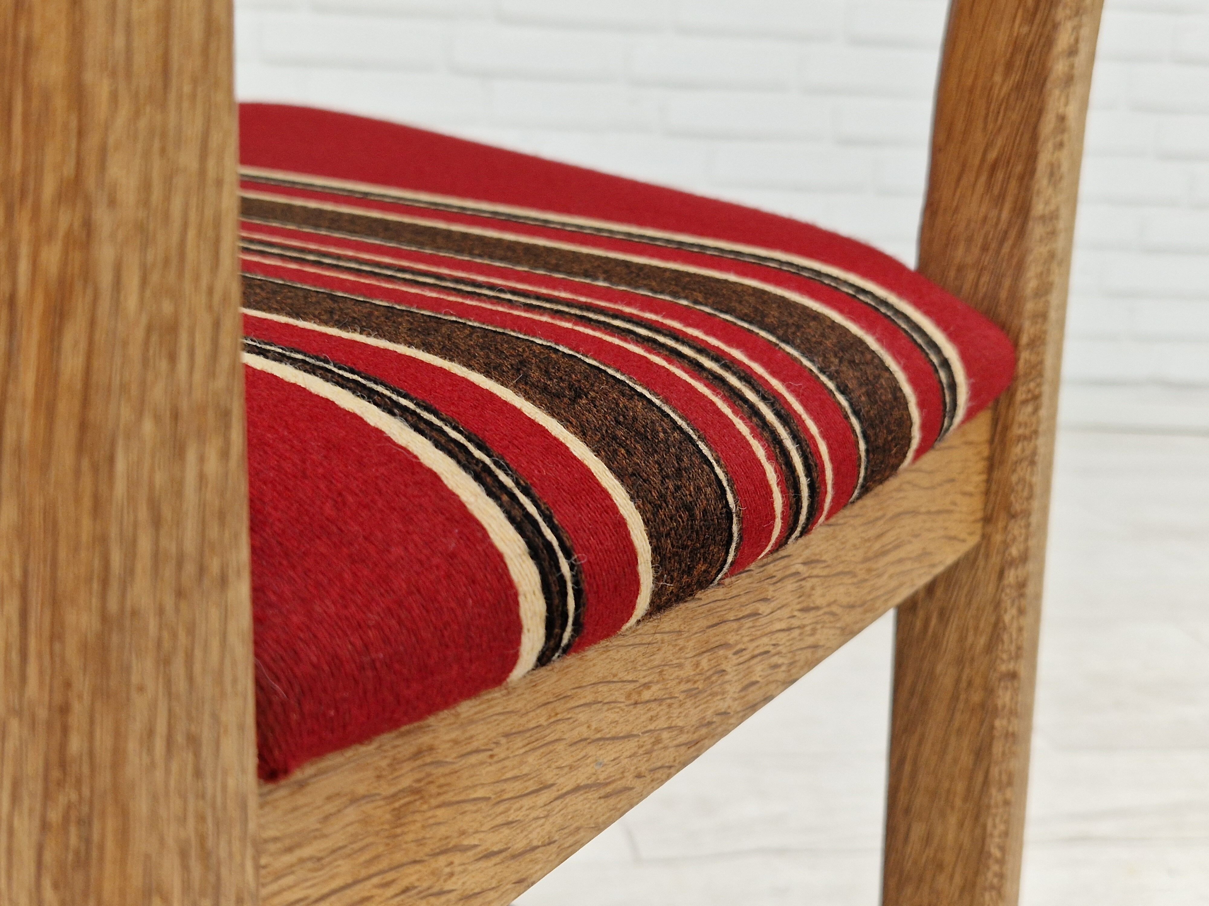 1960s, Danish design, armchair, oak wood, furniture wool.