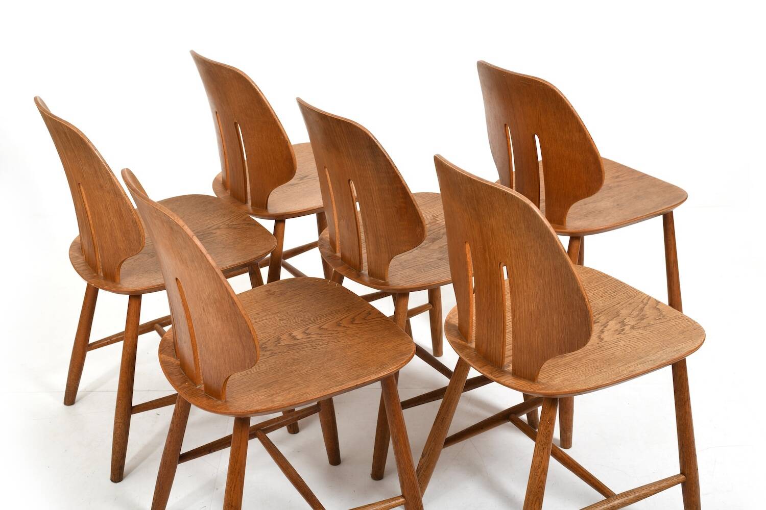 Fdb møbler dining room set consisting of 6 chairs by ejvind a.