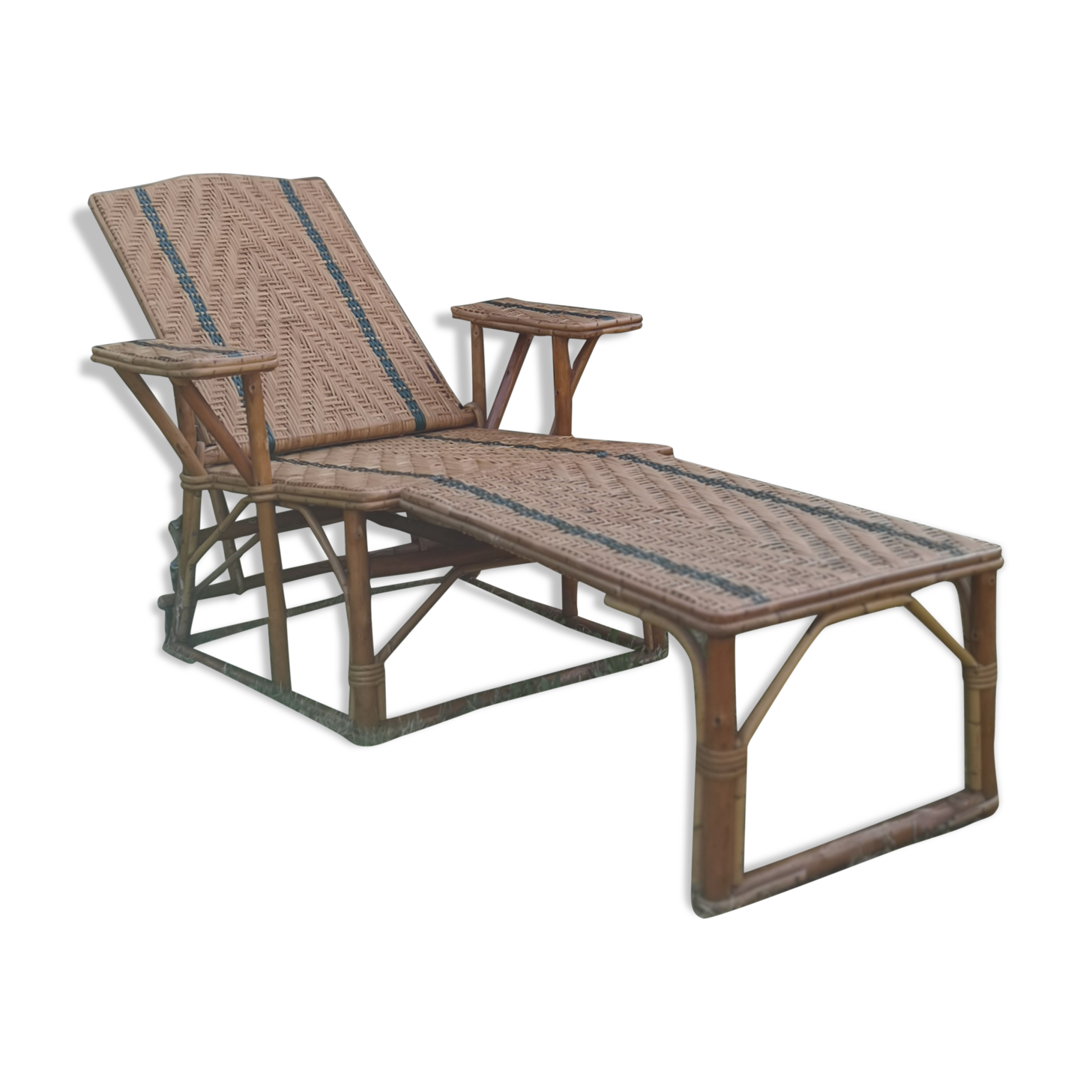Long rattan chair - bamboo