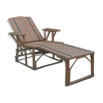 Long rattan chair - bamboo