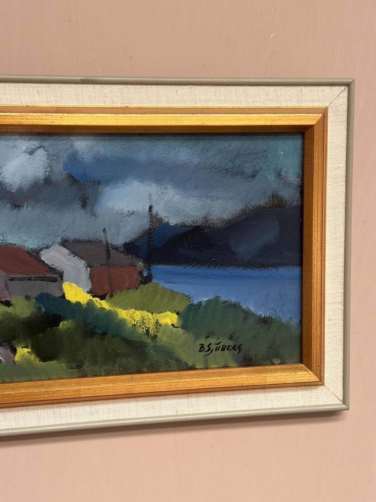 Original Swedish Oil On Panel – “Huts” By Bo Sjööberg