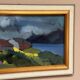 Original Swedish Oil On Panel – “Huts” By Bo Sjööberg