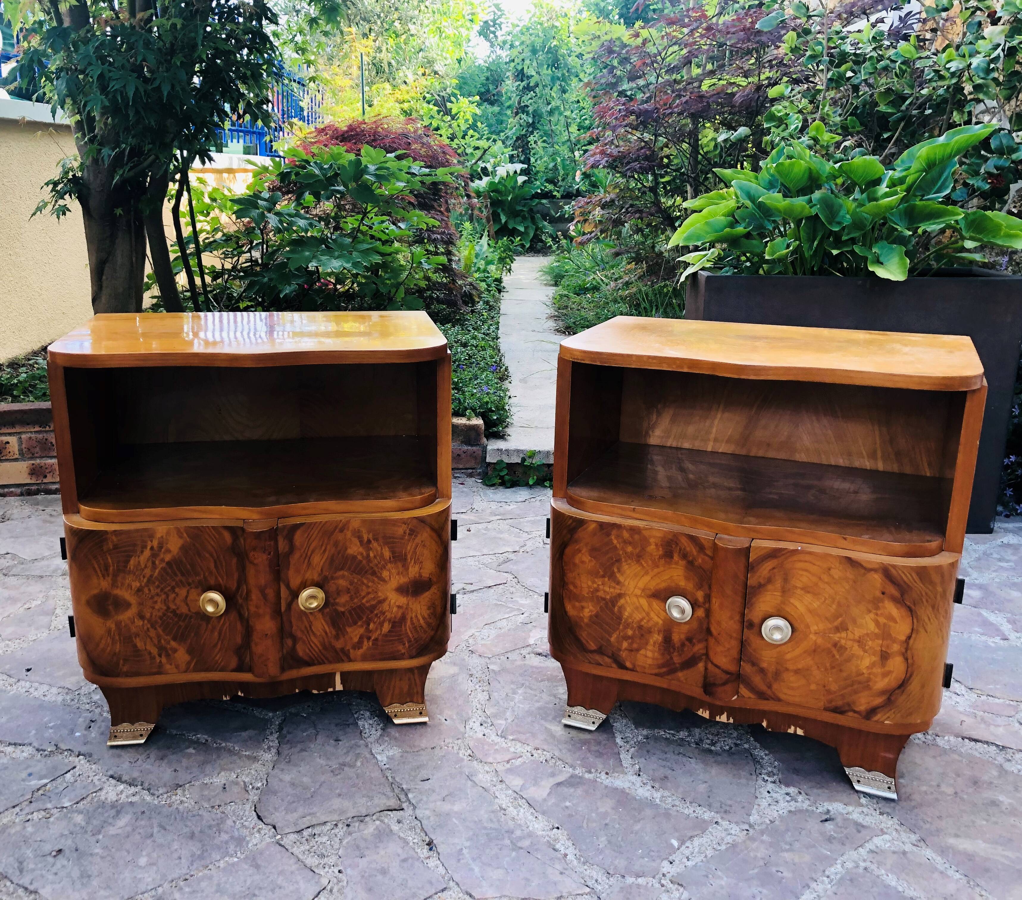 Pair of art deco bedside tables