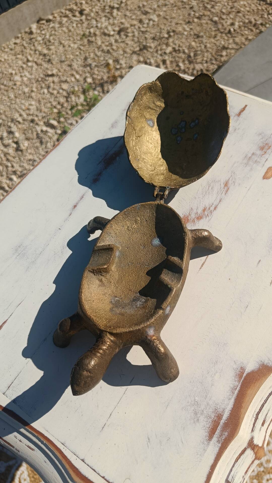 Vintage bronze turtle ashtray
