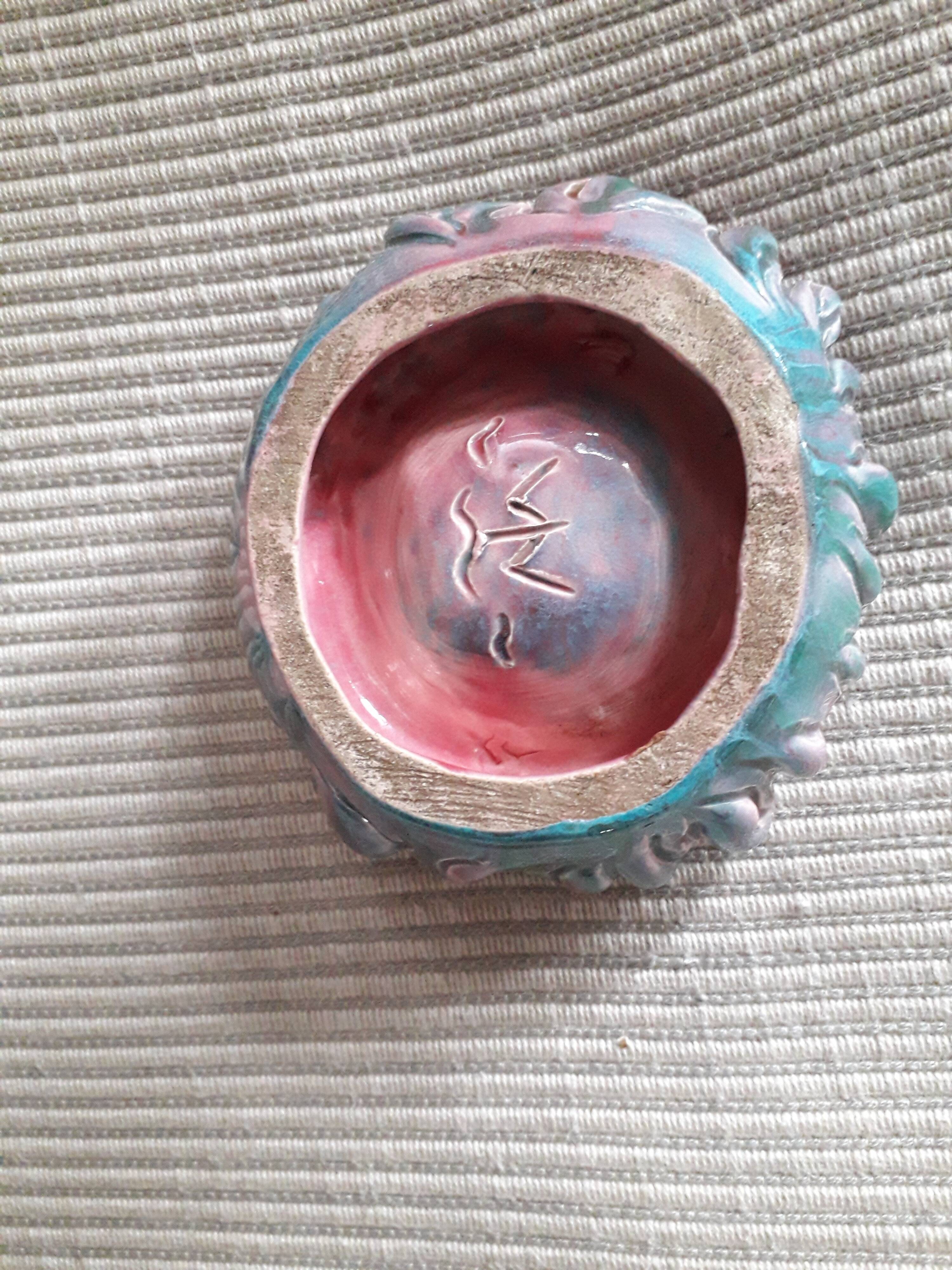 Vintage ceramic ashtray signed