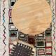 Round cedar wood table