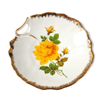 Plat porcelaine de Chauvigny décorée à l'or