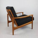 Danish Black Boucle Lounge Chair, 1970s