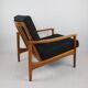 Danish Black Boucle Lounge Chair, 1970s