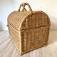 Rattan cat transport basket