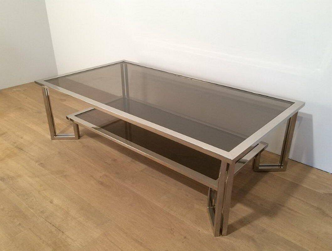 Chrome designer coffee table
