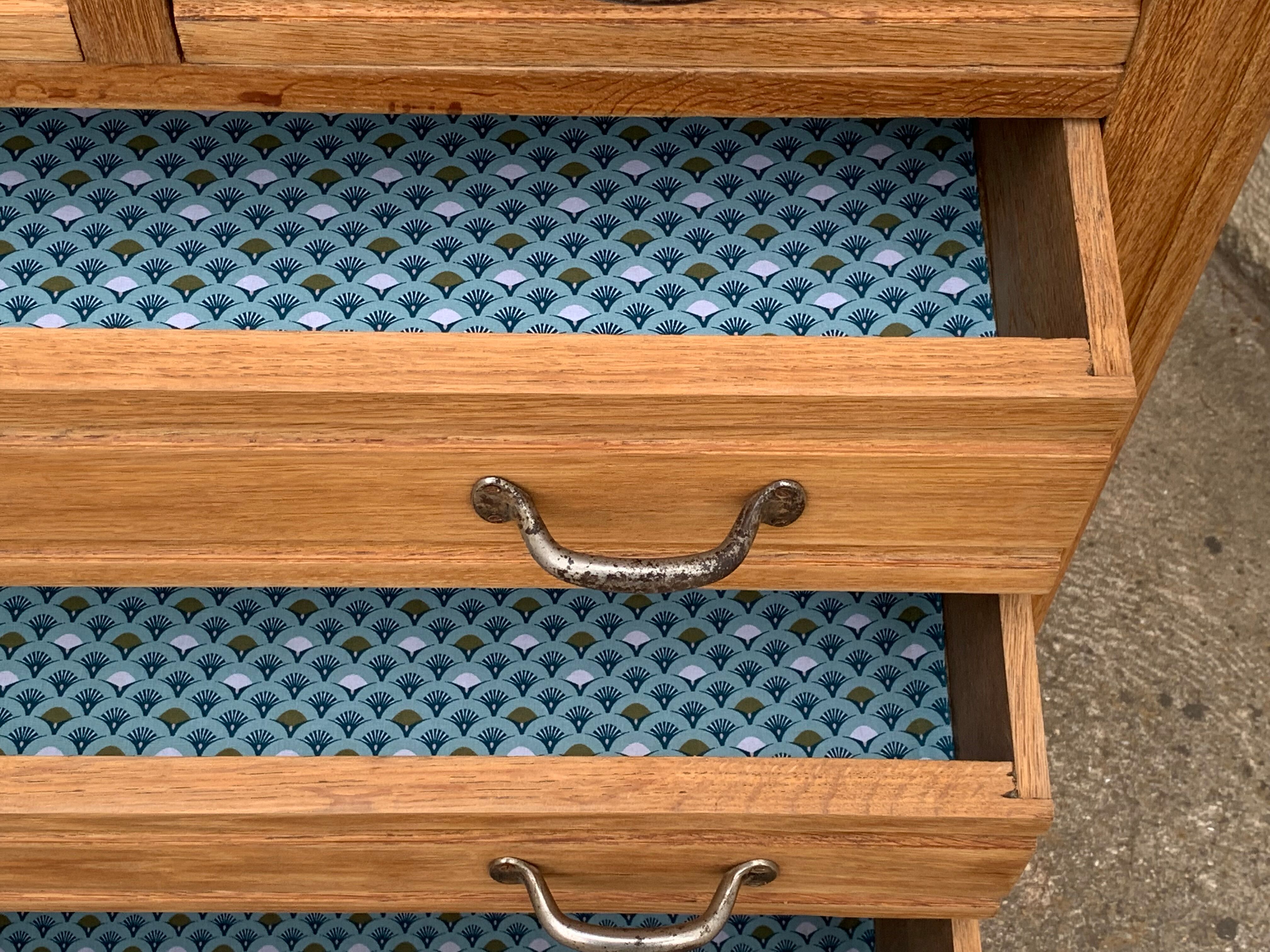 Buffet parisien vitré 1920 bois brut massif
