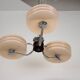 Art Deco Chrome and Pink Glass Chandelier, 1930's, Czechoslovakia