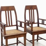 Couple of 1940's Amsterdamse school easy chairs