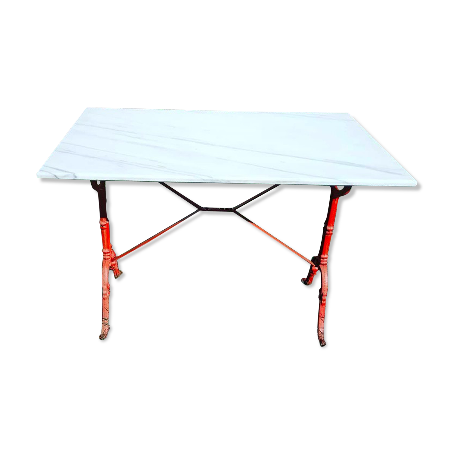 Marble and cast iron bistro table