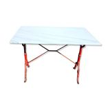 Marble and cast iron bistro table
