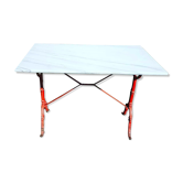 Marble and cast iron bistro table