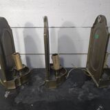 Vintage brass wall lights x 3