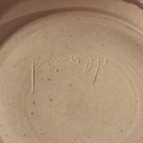 Saladier plat gres emaillé poterie deseur vintage