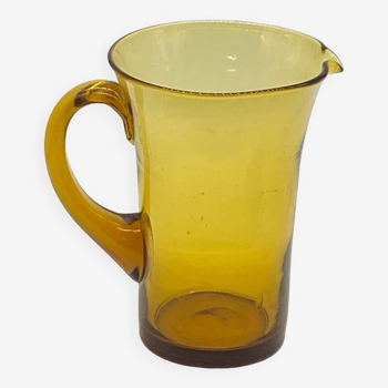 Vintage jug / pitcher / old amber glass / artisanal