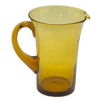 Vintage jug / pitcher / old amber glass / artisanal