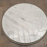 Louis XVI table with carved wood and Carrara marble.