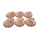 Set of 6 small scallops in vintage rosaline pink glass