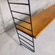 Vintage wall shelf in cherry and black metal Style String Tomado