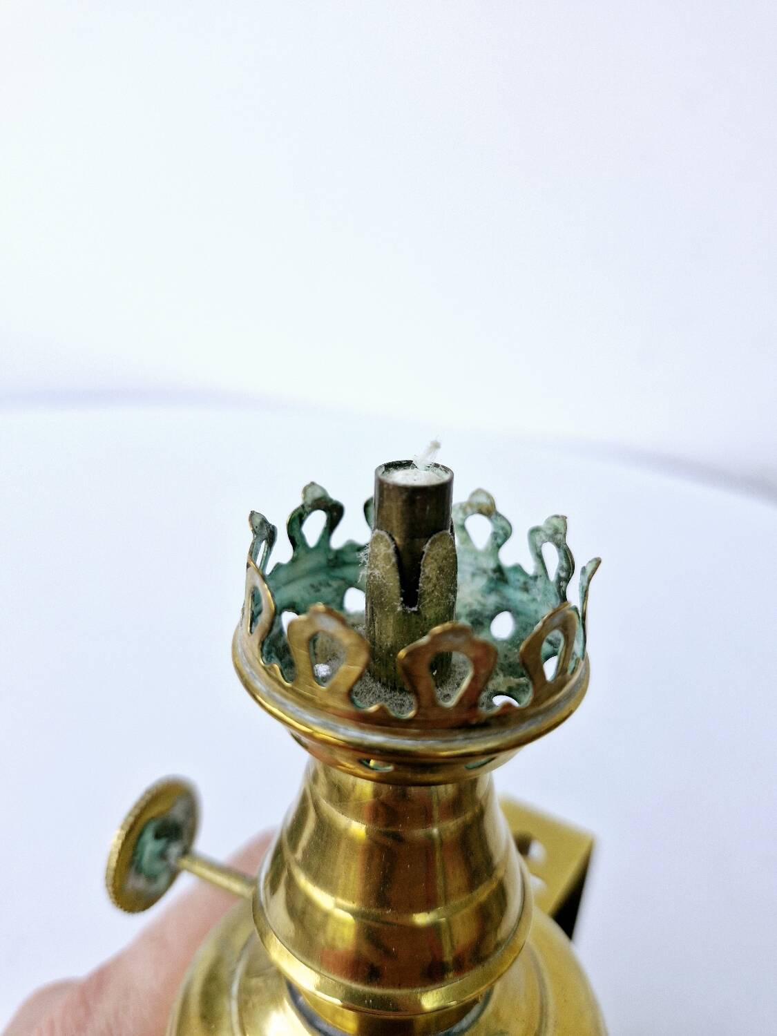 Olympe lamp genuine 1860 pigeon lamp type brass