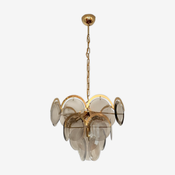 Mid Century gilded Murano chandelier by Vistosi