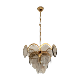 Mid Century gilded Murano chandelier by Vistosi