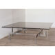 Vintage sculptural coffee table in glass and chromed metal 1970