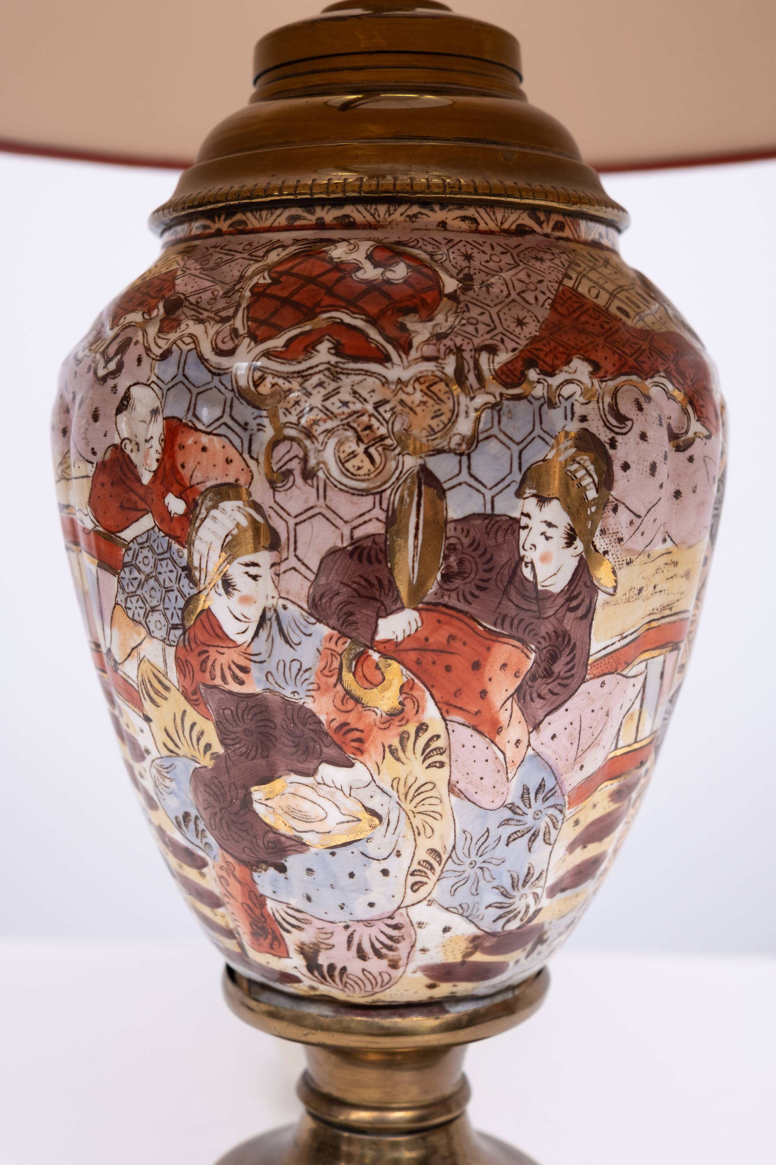 pair Satsuma Table Lamps Japan 1950s