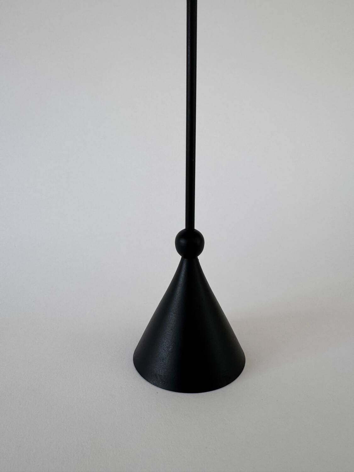 Vintage Post Modern Candle Holder In Black Metal
